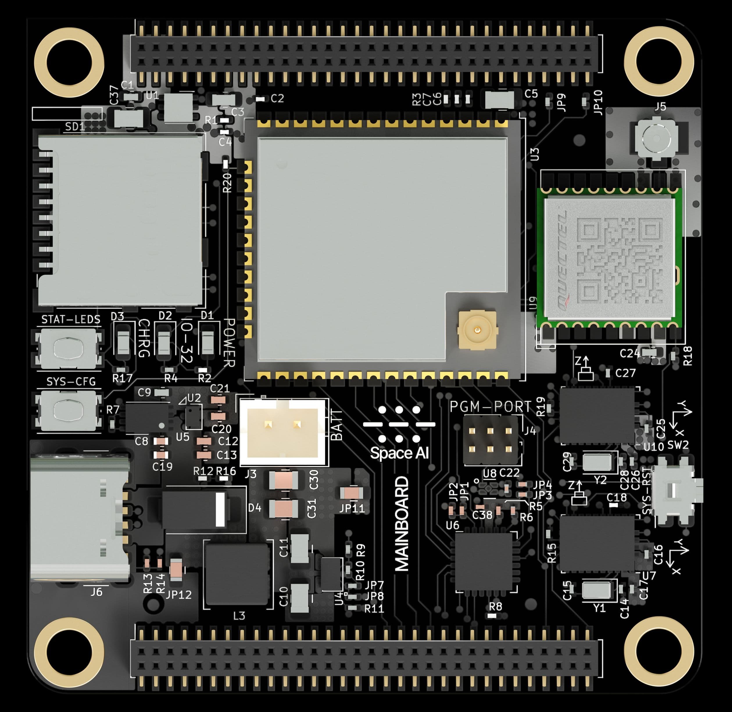 Mainboard — Orchestration, GNSS-RTK, dual IMU, Wi-Fi 6