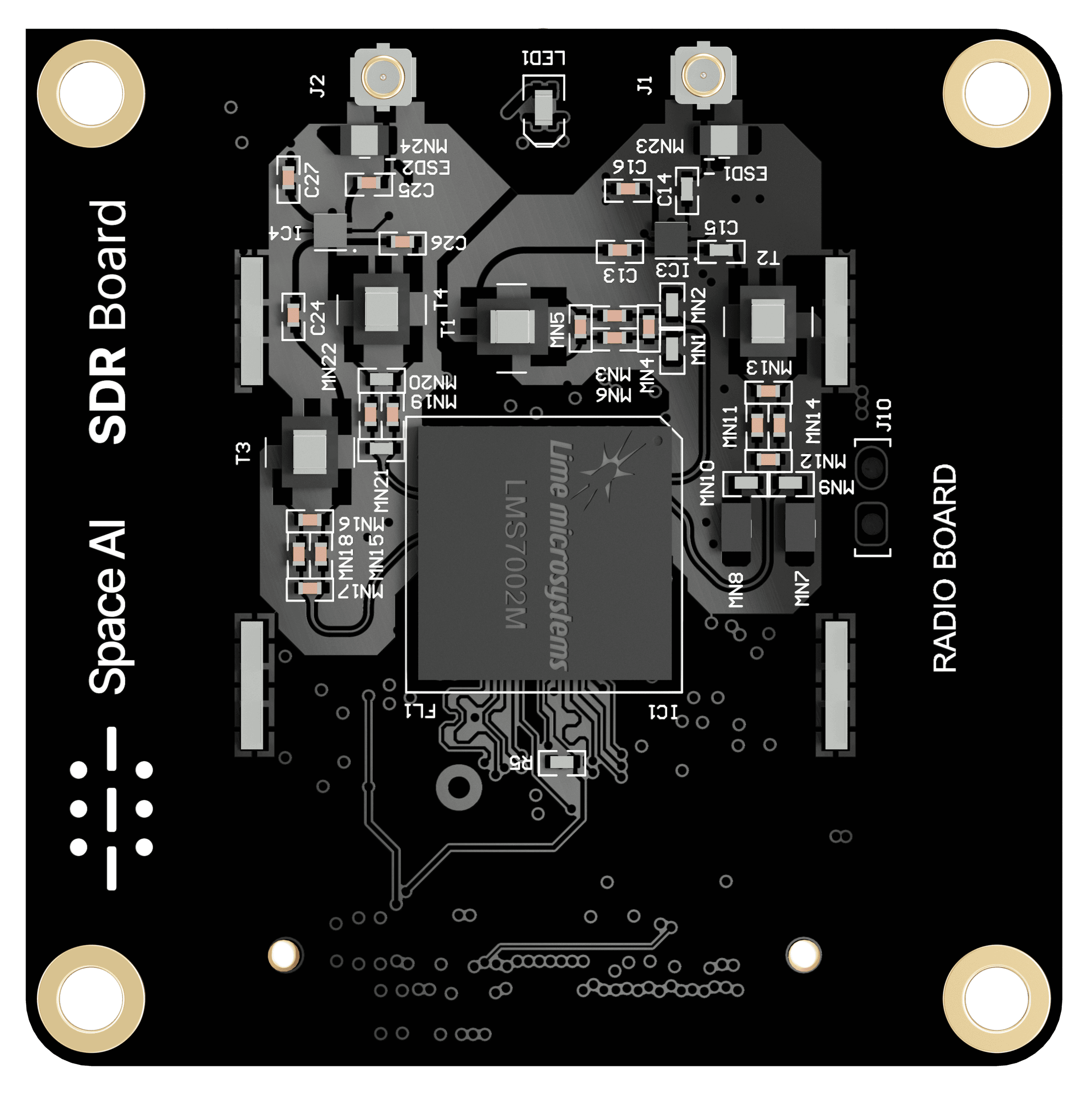 SDR Board — 100 kHz – 3.8 GHz, 2 × 2 MIMO, integrated PA, filters and LNAs