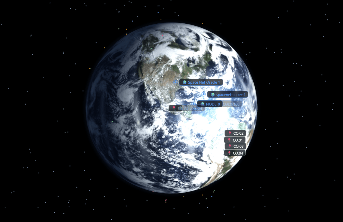 SOS Earth view with the network's oracles and super nodes